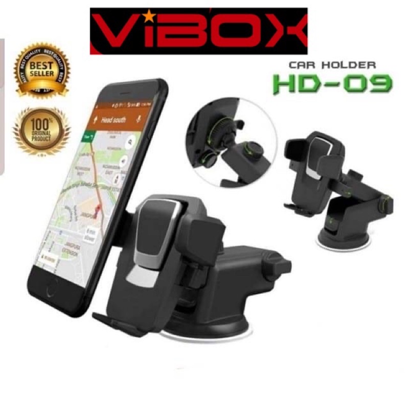 PROMO CAR HOLDER MOBIL VIBOX HD-09 ORIGINAL UNIVERSAL FOR TAXI ONLINE CAR PREMIUM 360DEGREE ROTATION