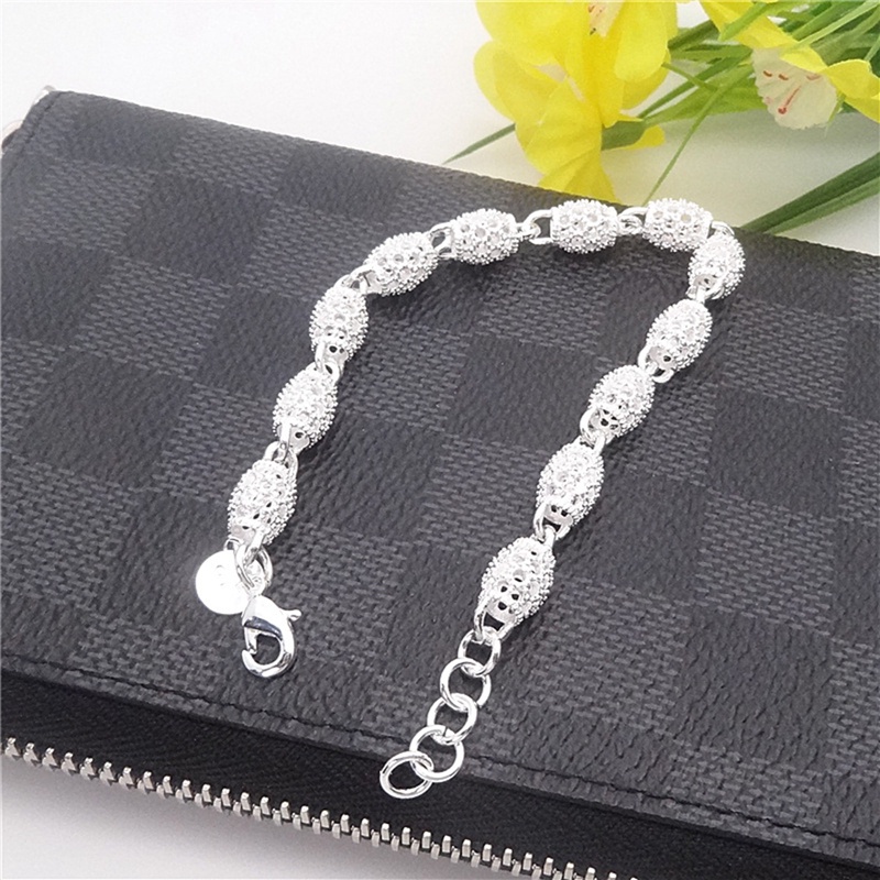 Gelang Rantai Bahan 925 Silver Model Hollow Untuk Wanita