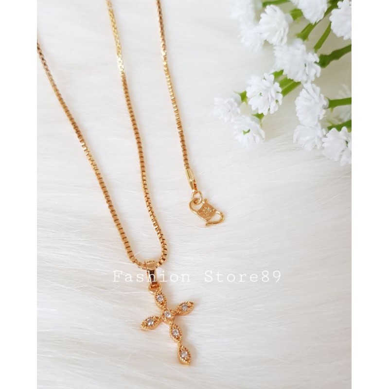 Ready kalung Fashion Salib Unik Replica Emas Xuping Yaxiya Bestseller kalung Rohani xuping