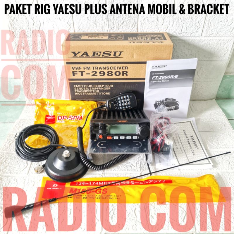 RIG YAESU FT2980 FT-2980R VHF PLUS PAKET RADIO RIG MOBIL YAESU FT2980 PLUS ANTENA MOBIL - RIG YAESU FT2980R VHF PLUS ANTENA M150 GS VHF BRACKET MAGNET DP SPM