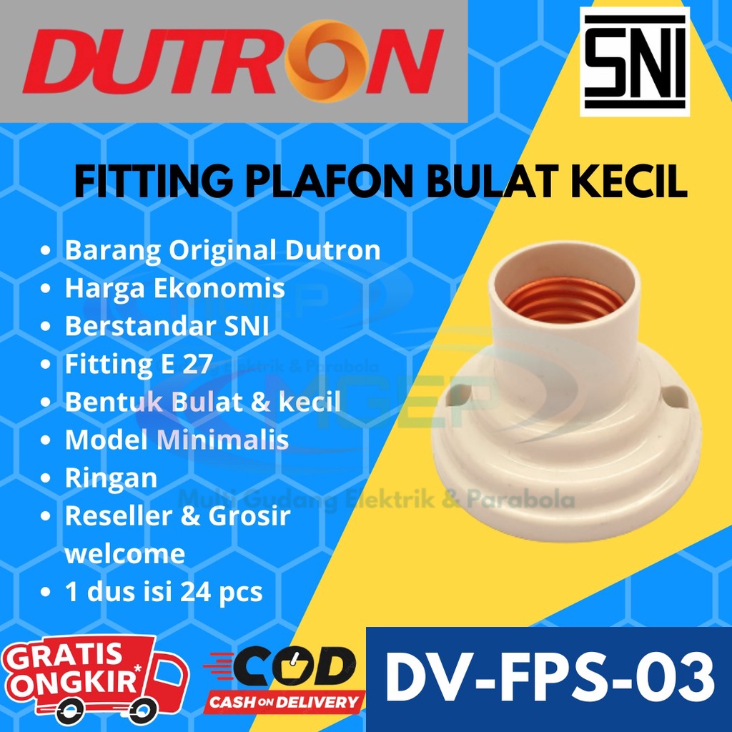 Dutron Fitting Plafon Bulat Kecil DV FPS 03 HG SNI