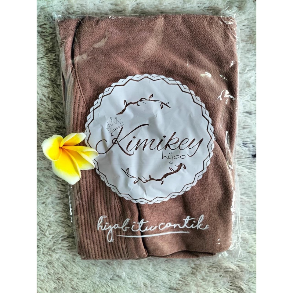 HIJAB INSTANT KIMIKEY SYAR'I  SYAZA JERSEY PREMIUM-Caramel