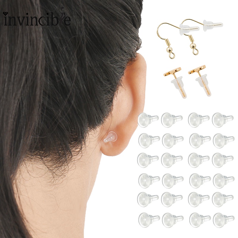 10pcs Karet Silikon Lembut Penutup Belakang Anting Tusuk DIY