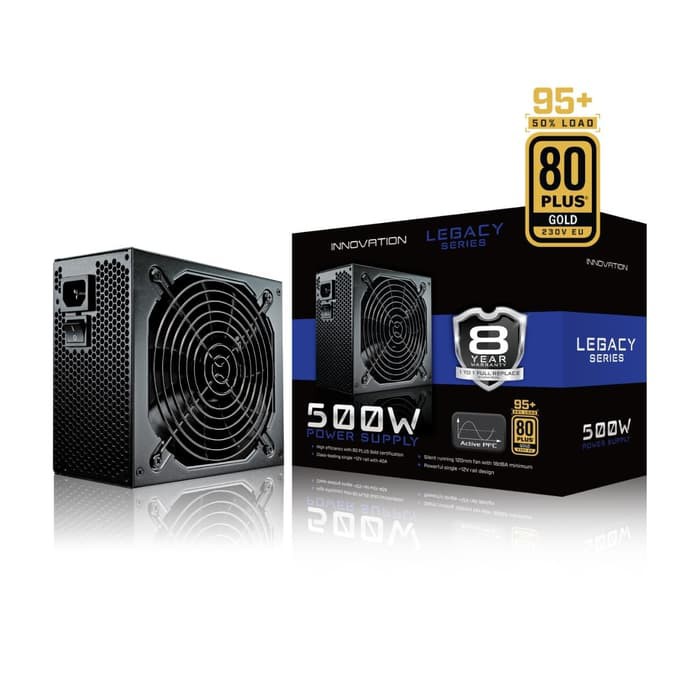 PSU Innovation Legacy 500W 80+ Gold (Garansi 8 Tahun Ganti Baru)