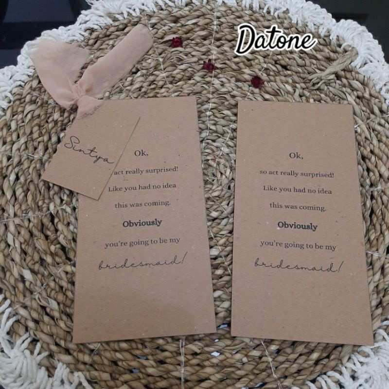 Bridesmaid card/ kartu bridesmaid
