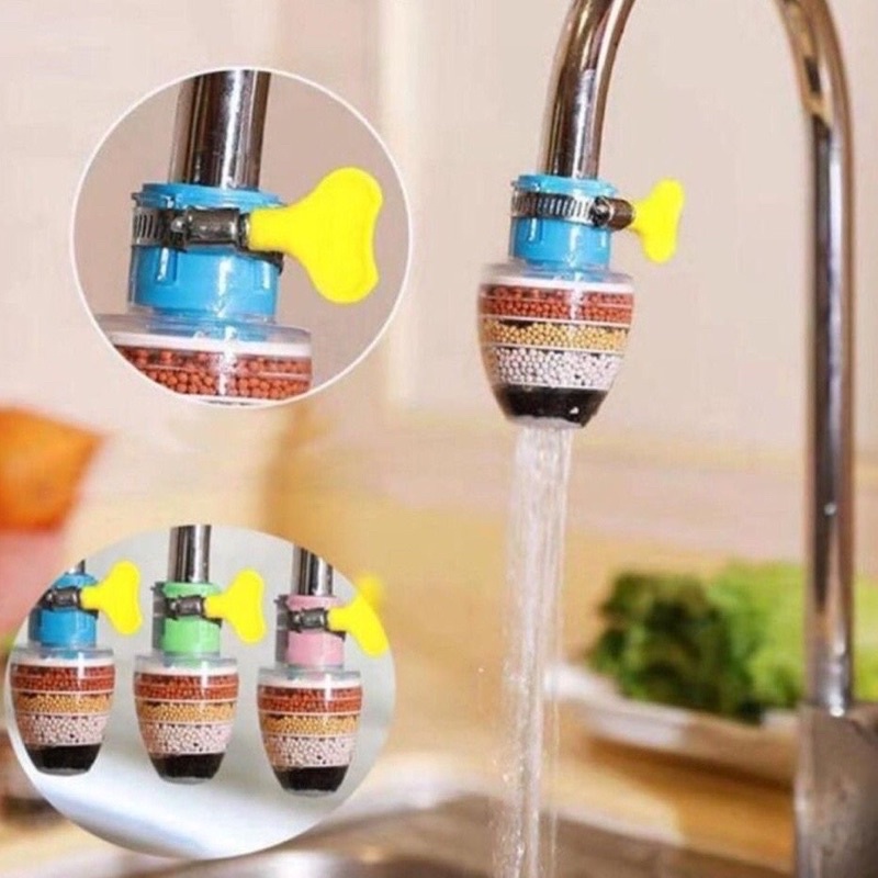 Saringan Kran Air Dengan Penyaring 4 Batu Susun Filter + klip kran