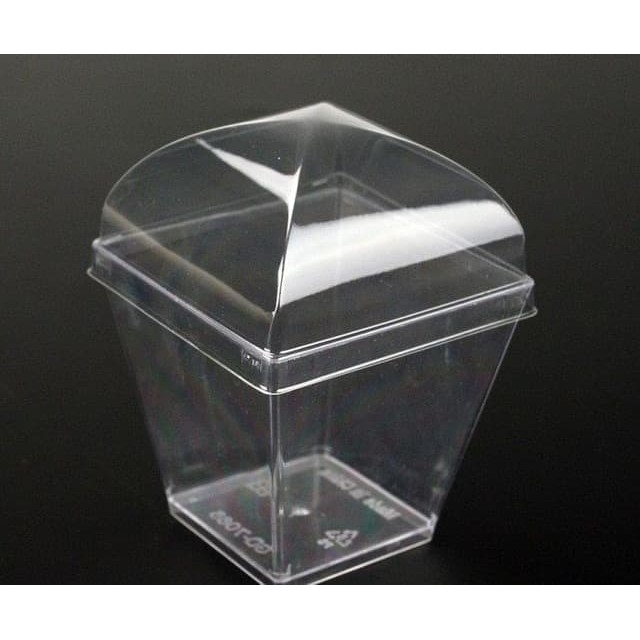 Harga 12 cup kosong tanpa kue Cup Puding Dessert Trapesium PLUS TUTUP