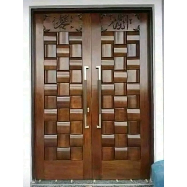 pintu rumah kupu tarung kayu jati minimalis modern furniture mebel jepara
