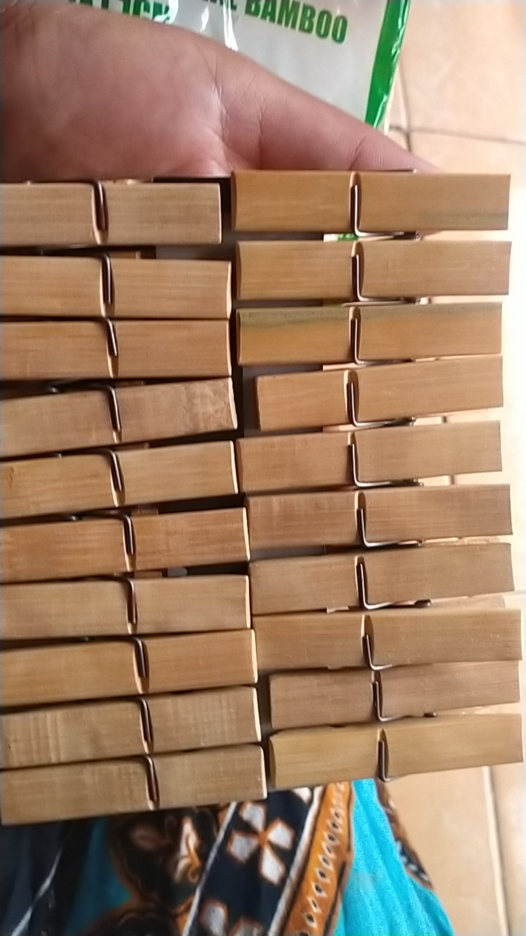20 Pcs Penjepit Jemuran Pakaian - Bambu