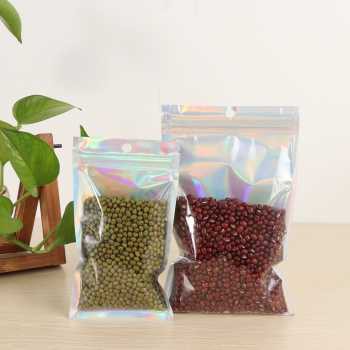 Kantong Plastik Ziplock Holographic Makanan Serbaguna 100 PCS