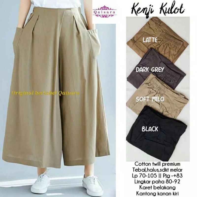 KENJI KULOT QAISARA STOK LENGKAP - KULOT JUMBO KATUN