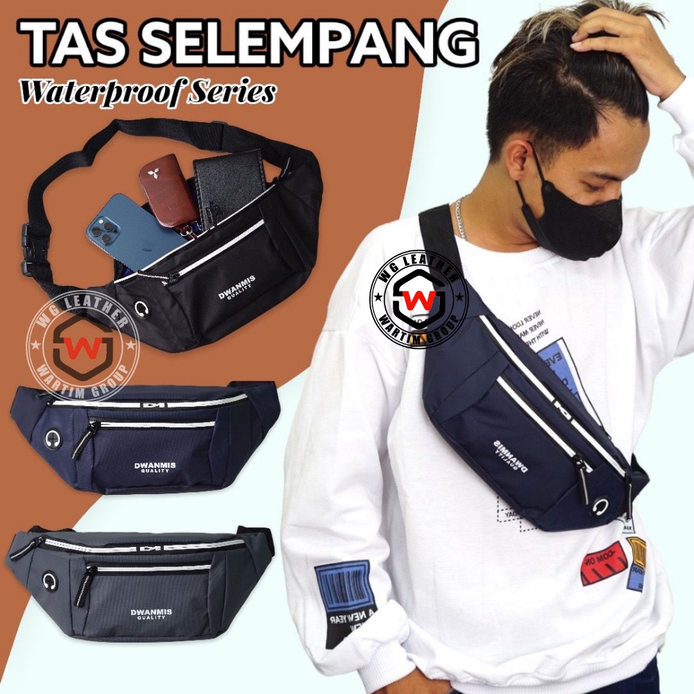 Tas Selempang Pria Tas Slempang Waterproof Pria Wanita Waistbag Anti Air Keren Trendy Terbaru [ HARGA GROSIR ]