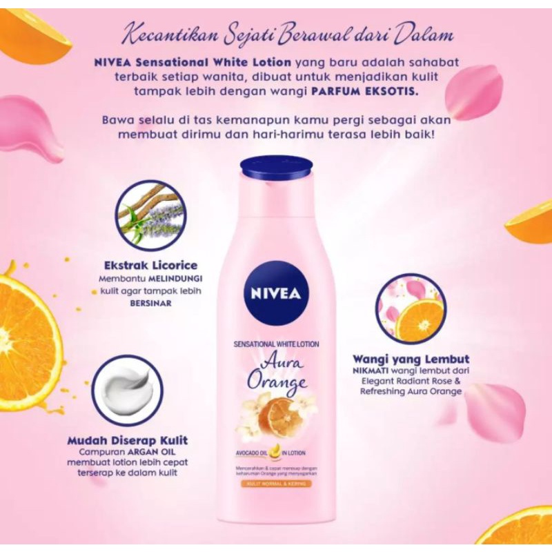 NIVEA Sensational White Body Lotion Aura Orange &amp; Radiant Rose 200ml