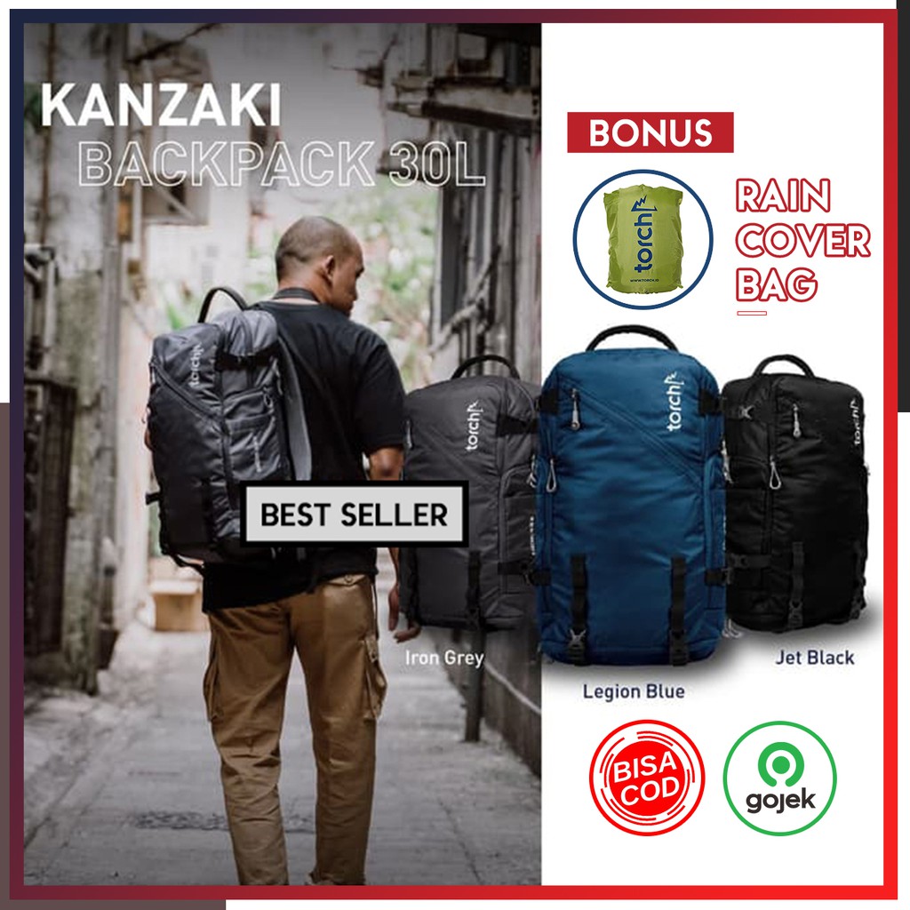 [COD] Torch Backpack Kanzaki 30L - Tas Ransel Punggung Light Travel Backpack 30Liter Kuliah Anti Air