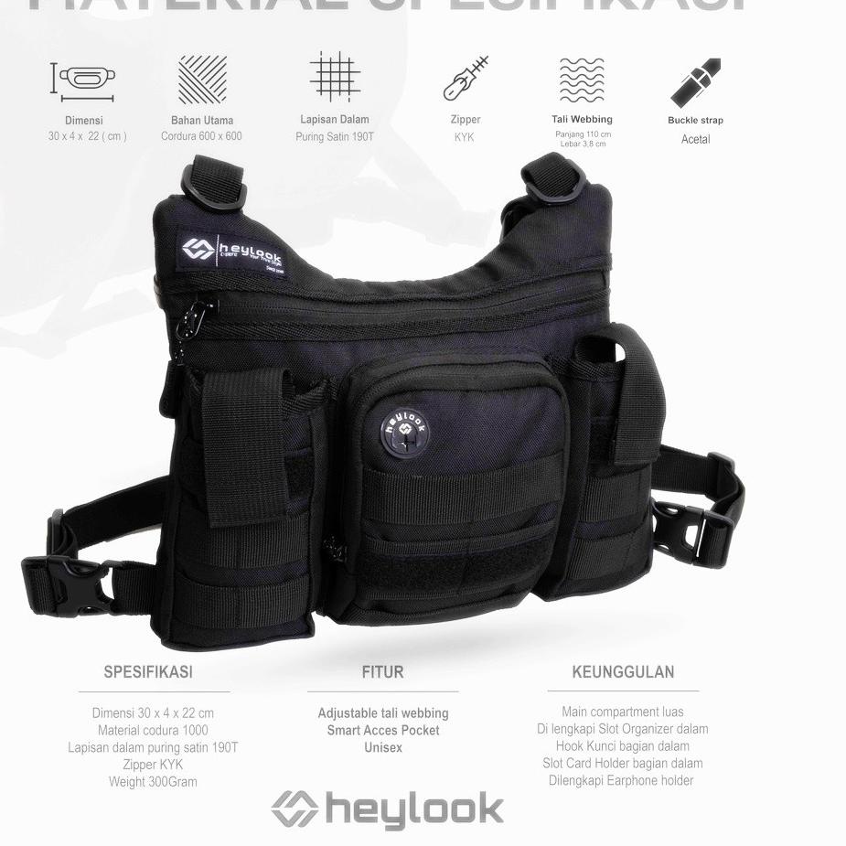 Muraaaahh.. CHEST BAG PHANTOM TAS DADA PRIA TACTICAL RIG BAG OUTDOOR BARU ORIGINAL HEYLOOK