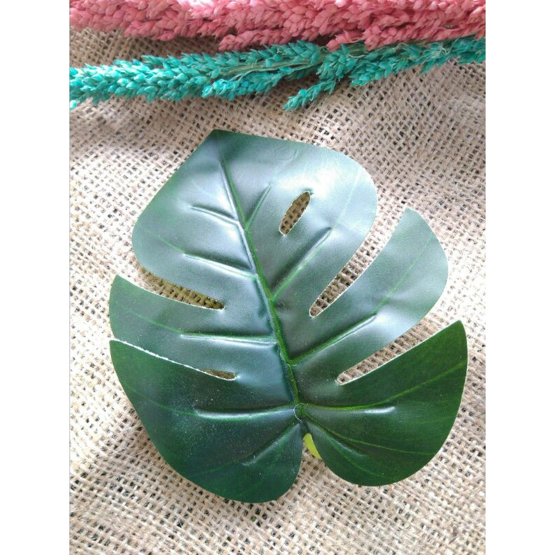 DAUN MONSTERA ARTIFICIAL untuk hias mahar seserahan hantaran