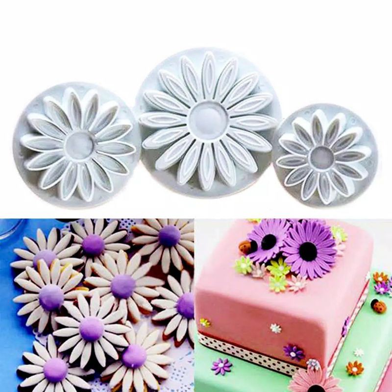 Plunger Sunflower / Bento Cookies Fondant Plunger Cutter Stamp Sunflower Bunga Matahari