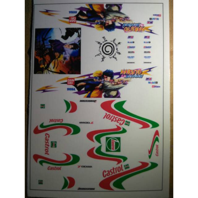 Decal hot wheels castrol & naruto