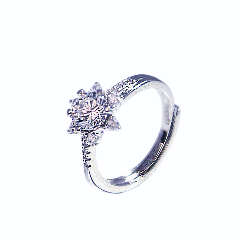 Cincin Wanita Model Shinning Stone Bahan Platinum