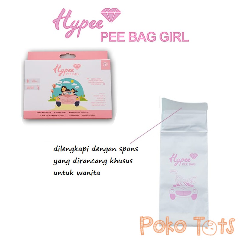 Hypee Disposable Pee Bag Girl Kantong Urine Pipis untuk Travelling