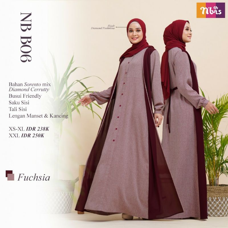 NB B06 Gamis Dress Wanita Terbaru Nibras