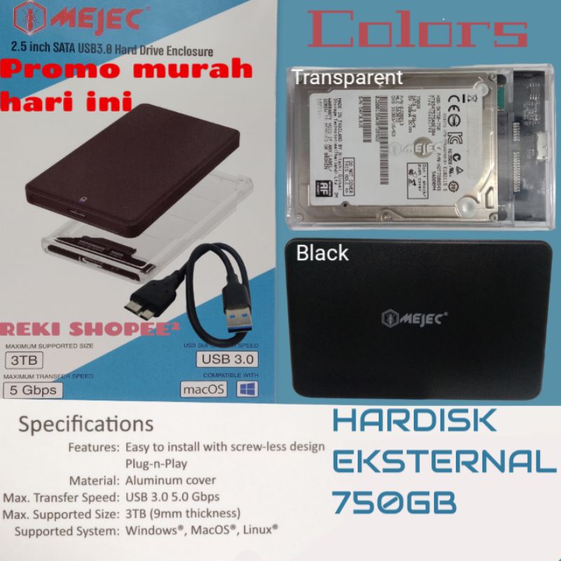 hardisk eksternal 750gb