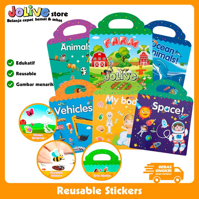

Buku Stiker Aktivitas Anak Edukatif DIY Reusable Sticker Book