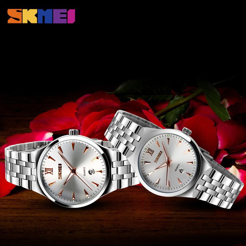 Jam Tangan Pria / SKMEI 9071 Men / Jam Tangan Analog Stainless Steel / Couple