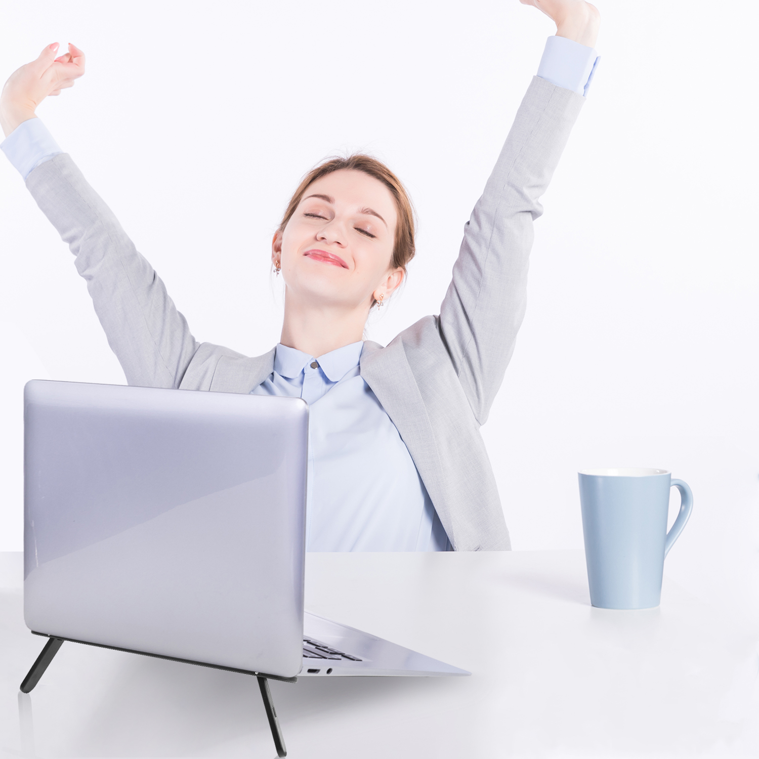 Portable Laptop Stand,Foldable Notebook Stand Holder,Laptop Computer Cooling Invisible Black Bracket-4