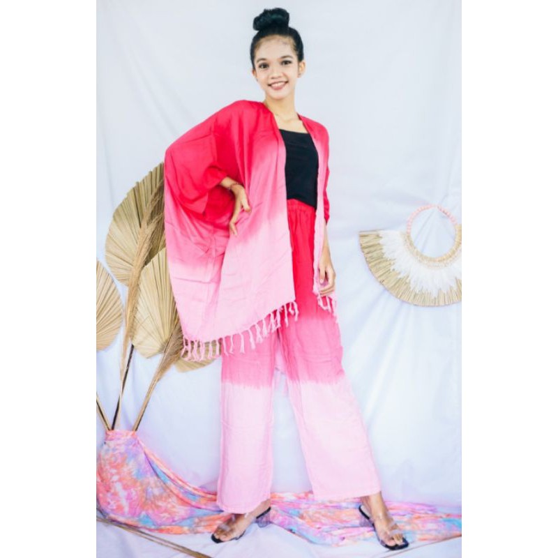 [Store_Lestari_Fashion] Setelan Wanita Tie Dye/ Set TieDye Cardigan + Kulot 2in1