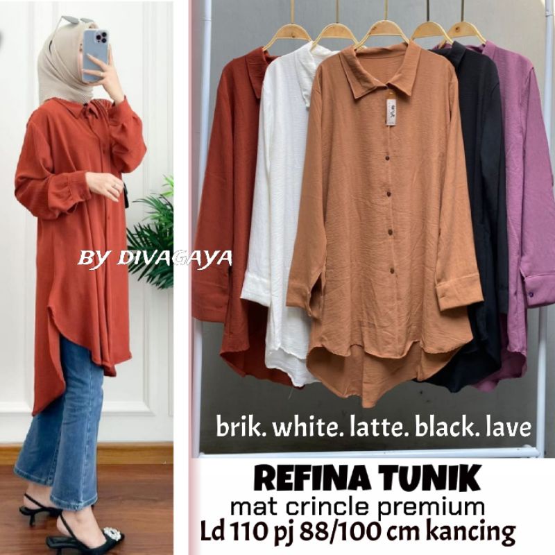 TUNIK REFINA BAHAN CRINCLE PREMIUM//BARU