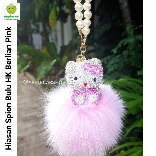Hiasan Spion Gantungan Spion HK Bulu Berlian Tali Mutiara 3 Warna