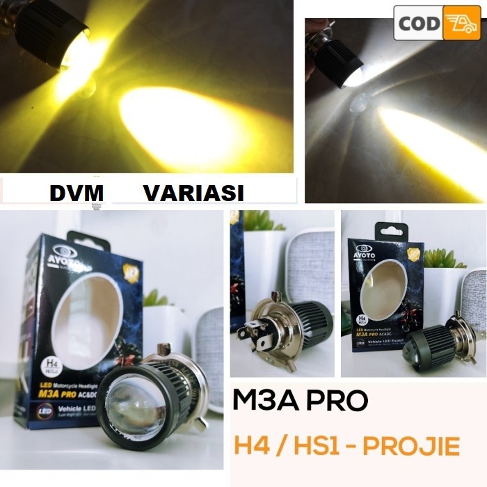 Lampu LED Motor Utama Arus AC DC SOKET H4 Ayoto M3A M3A PRO M4A