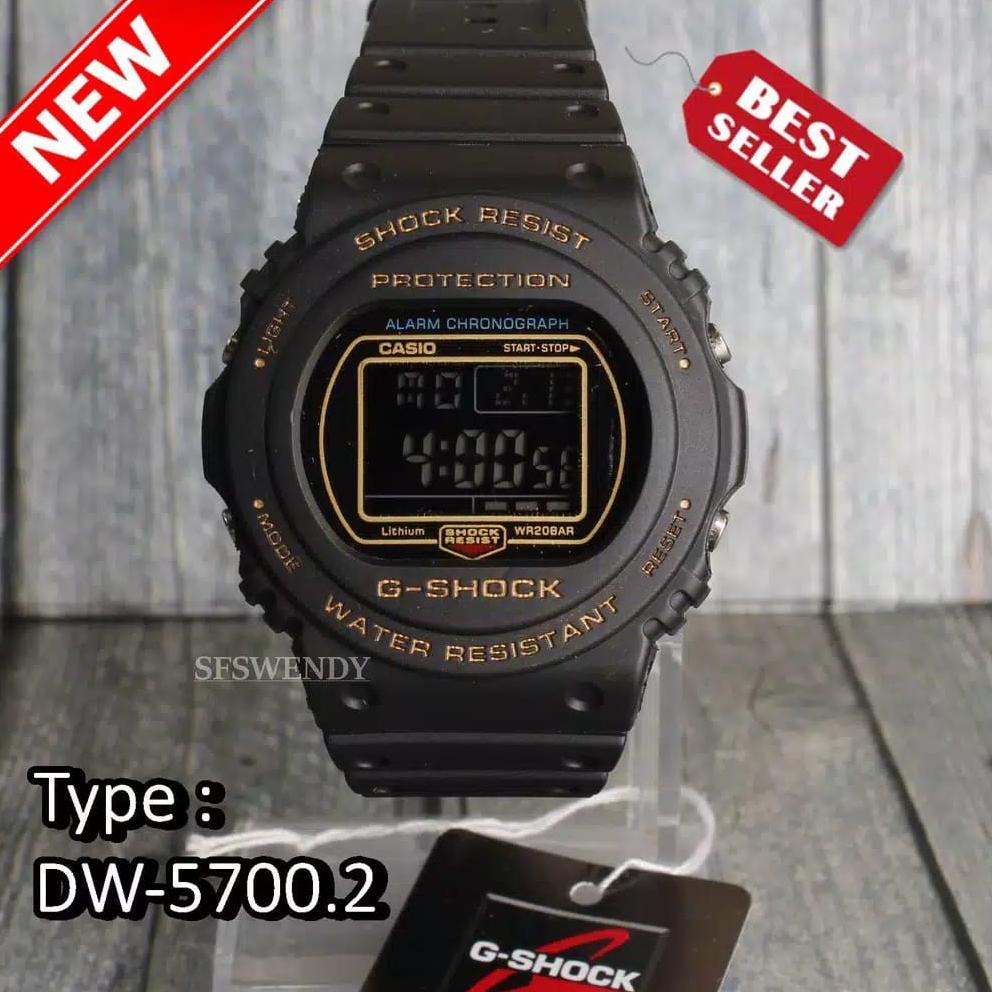 sgn17 Jam tangan G Shock DW-5700 full black Hitam model TERBARU digital murah anti [akhir]