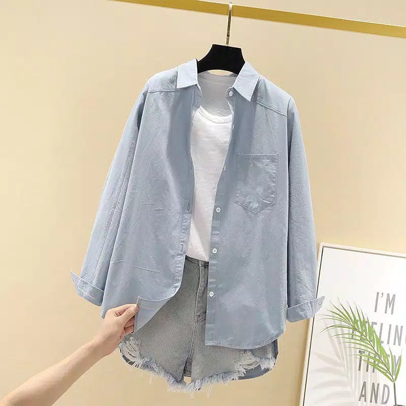 Kemeja Wanita Baju Kerja Murah Kekinian Pakaian Katun OOTD Remaja Terbaru