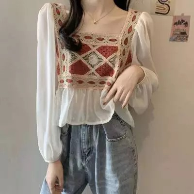 Zella Blouse - Korean Crochet Blouse Ceruty