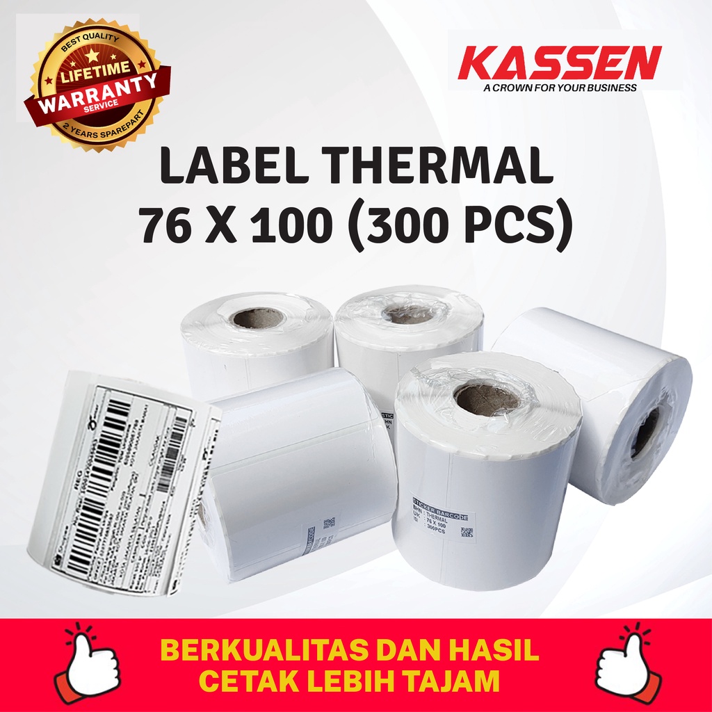 

LABEL STIKER THERMAL 76X100 ISI 300 PCS LABEL STIKER RESI PENGIRIMAN 76X100 (300 PCS)