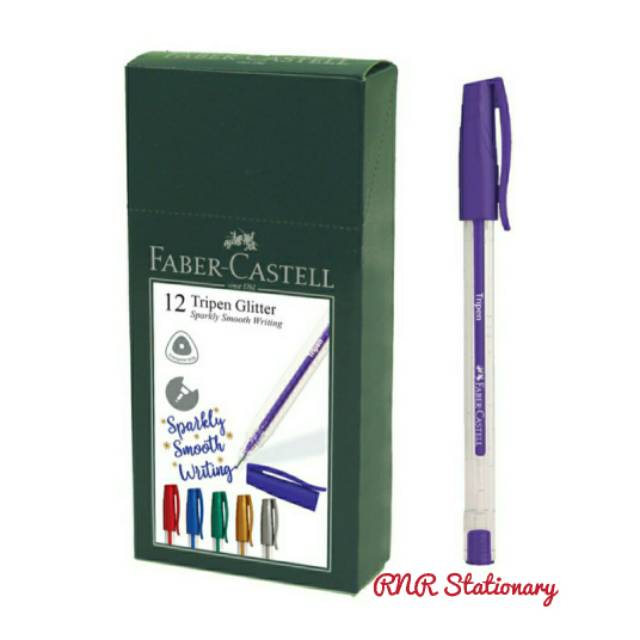 

Faber-castell Ballpoint Pulpen Tripen Glitter Blue Ink / Pulpen Glitter Faber Castell Biru