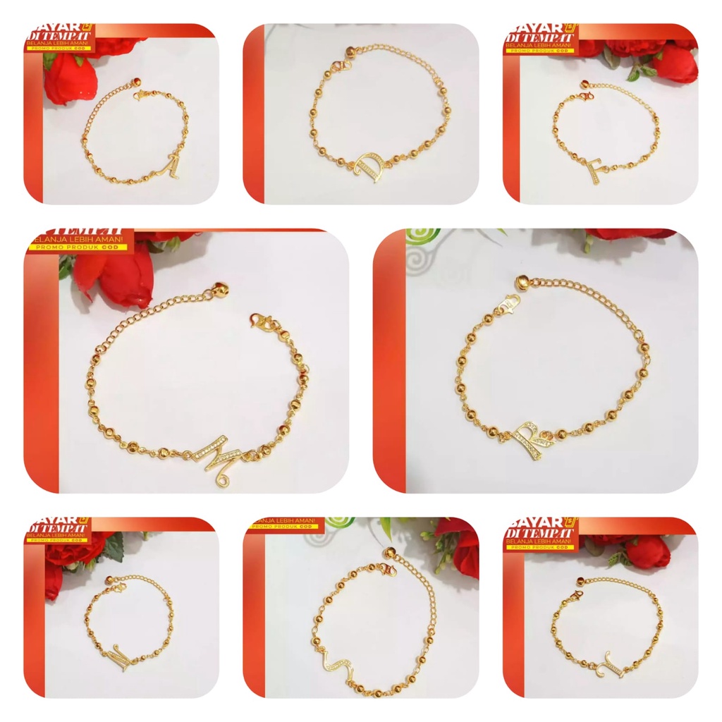 GELANG TANGAN HURUF  ALFABET A-Z MASA KINI/ACCESSORIES WANITA TERLARIS