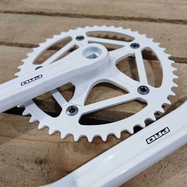 Crankset Pro Crank Fixie Fixed Gear Sepeda Lipat Putih White