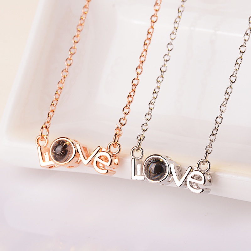 [Ready Stock]Stylish and Simple Personality Plated 925 Silver Love Necklace