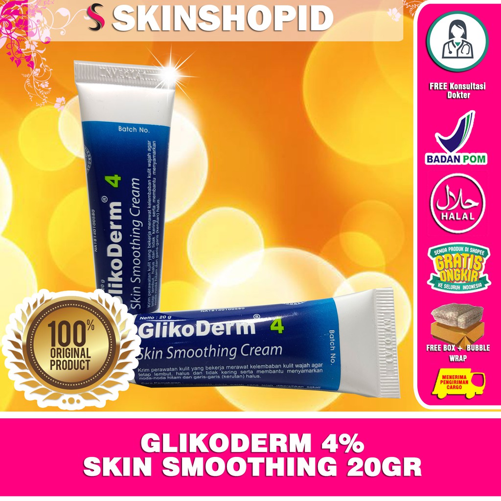 Glikoderm 4% Skin Smoothing 20gr Original / Krim Melembabkan Wajah BPOM Aman