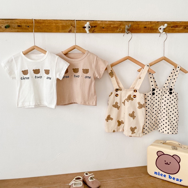 Three bear overall set anak laki laki