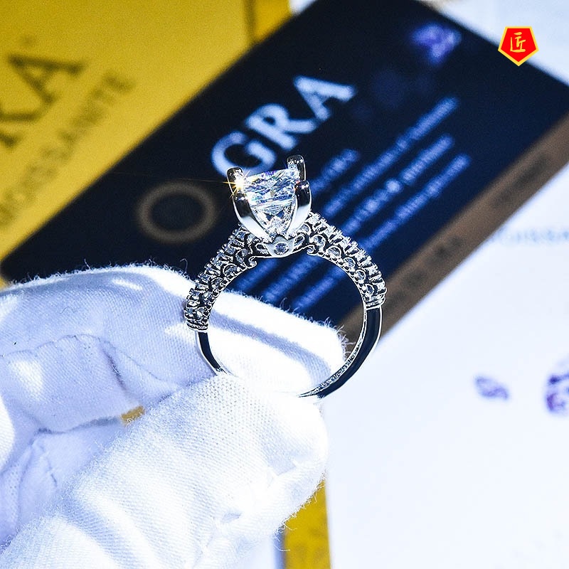 [Ready Stock]New Simple Moissanite Square Diamond Ring