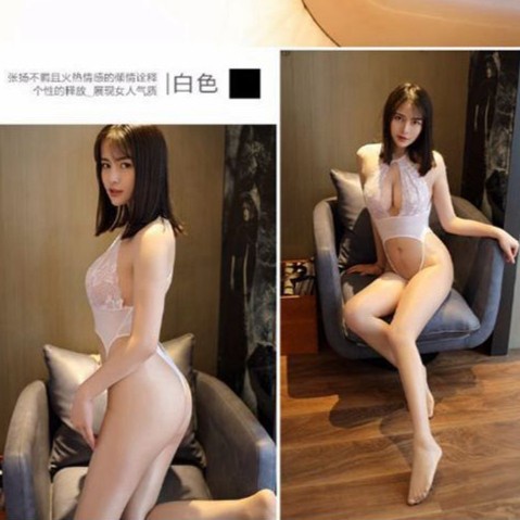 HOT SALE u2i Bodystocking Lingerie Sexy Bikini Model Open Crotch (BDS.190401) - Putih