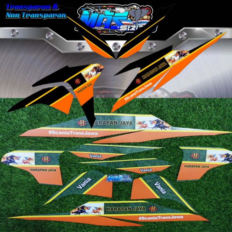 striping sticker vario 125 old bohlam livery bus harapan jaya transparan custame