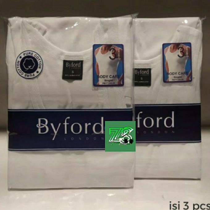 Kaos Dalam Pria Byford 100% Combed Cotton Original - Putih