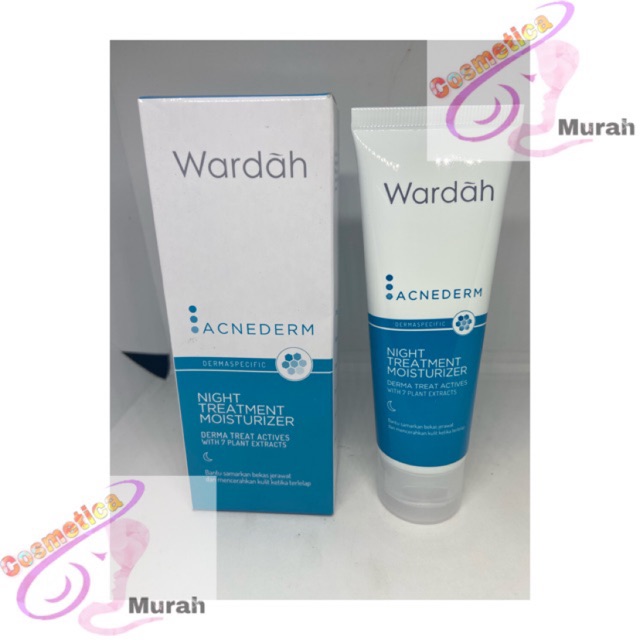 [ night cream ] wardah acnederm night moisturizer 40 g