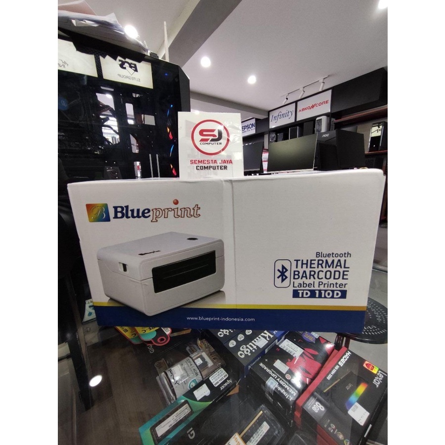 PRINTER BARCODE THERMAL LABEL RESI BLUEPRINT TD110D BLUETOOTH + USB