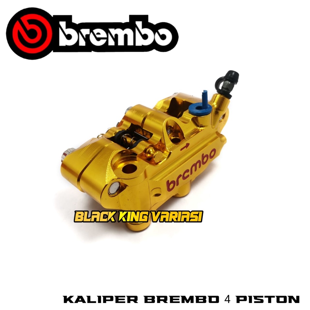 Kaliper Brembo Monoblok 4 Piston Rem Sebelah Kanan Gold